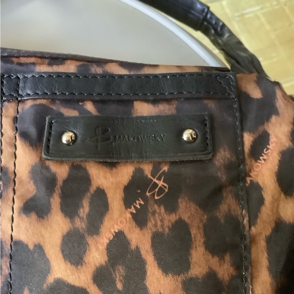 Black b.Makowsky Leather Bag with Silver hardware Excellent Condition Moto bag - Picture 10 of 12